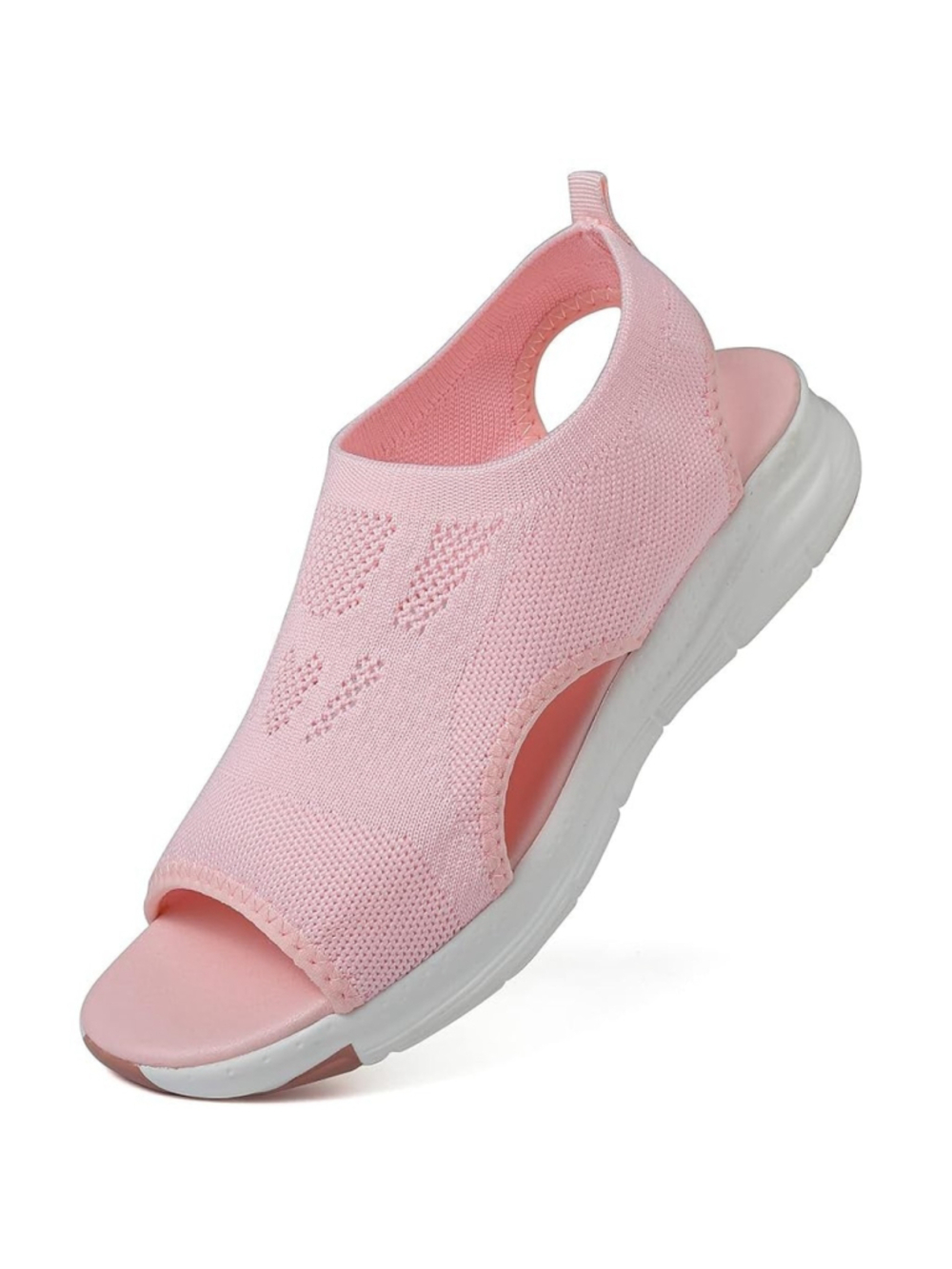 MCICI Womens Flat Slide Sandals Comfort Walking in Light Pink Size US 10 / EU 40